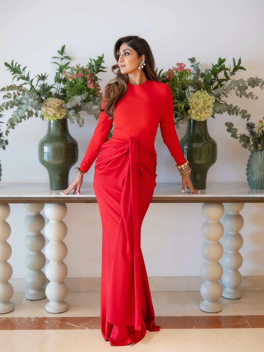 Crimson Over Spain: Shilpa Shetty Kundra’s Holiday Palette