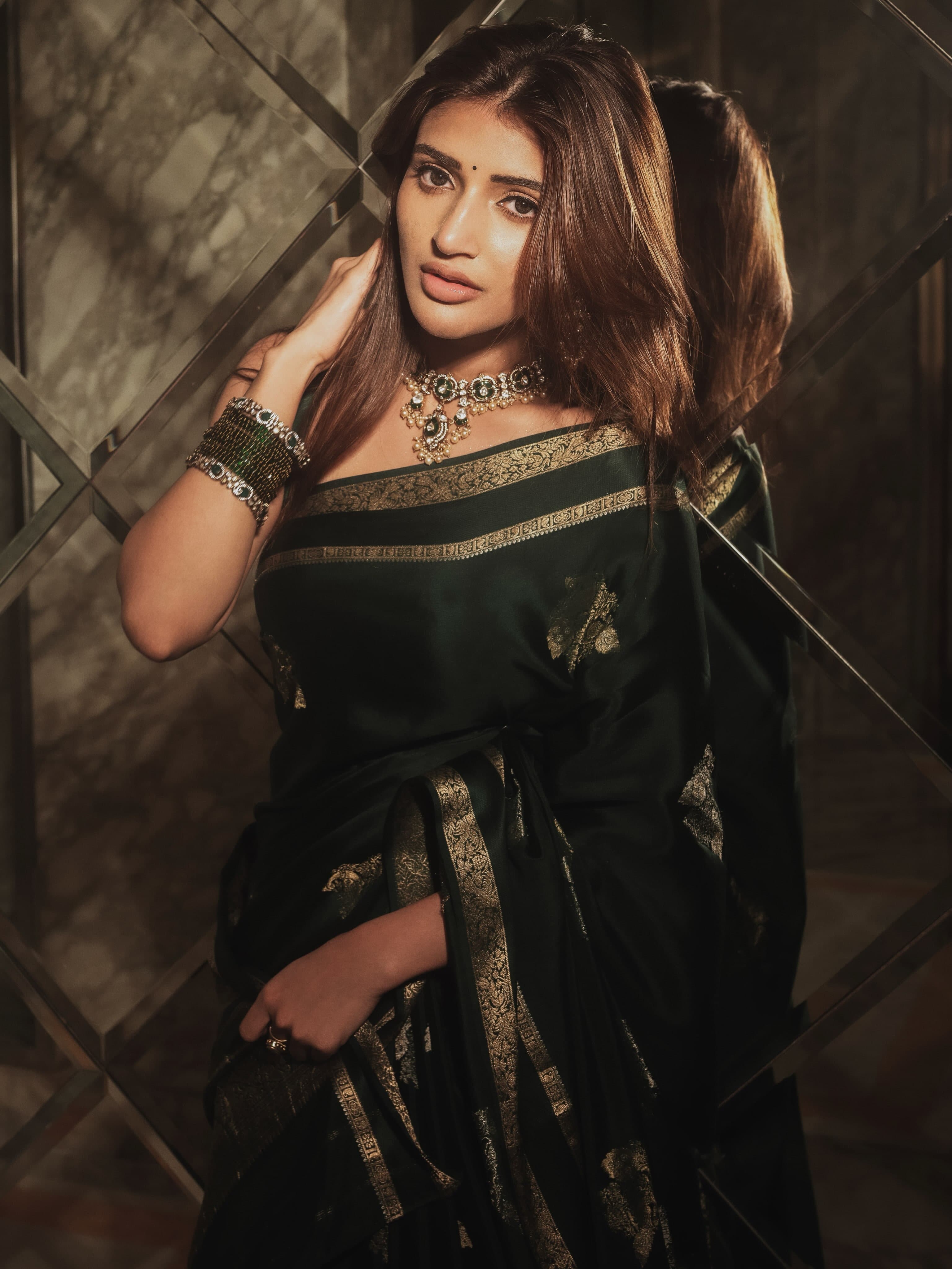 Sreeleela’s Emerald Saree Moment, Made for the Wedding Guest Moodboard