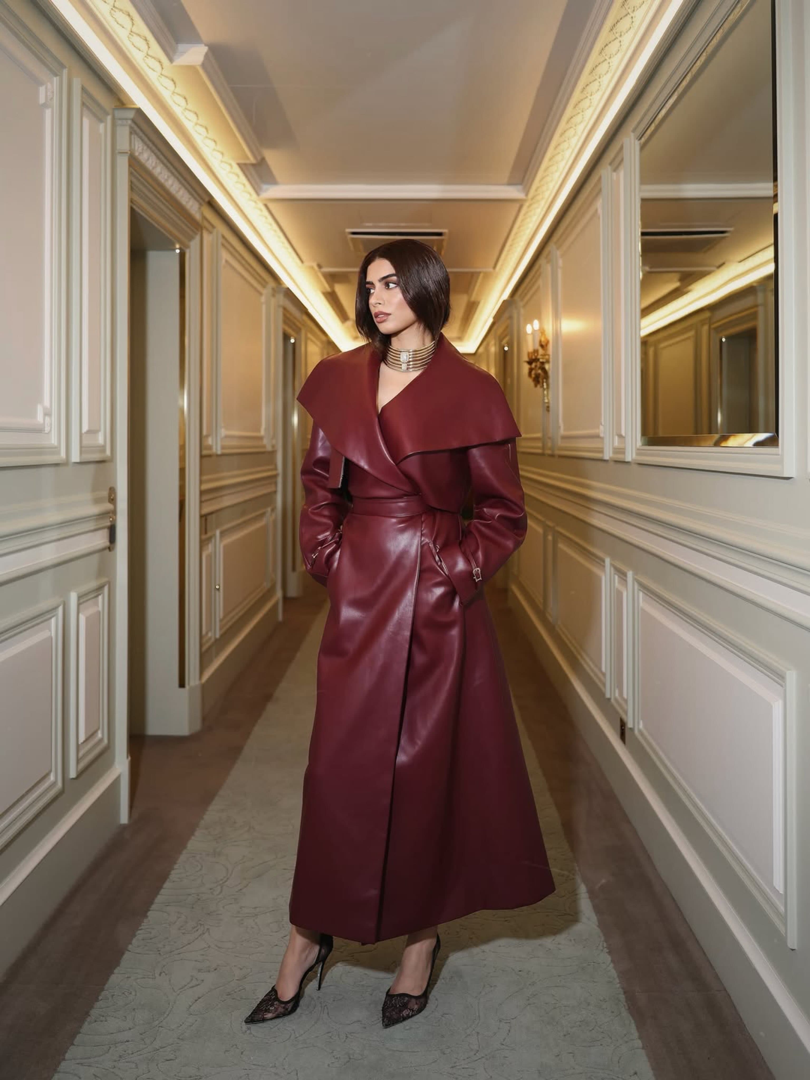 Oxblood in Paris: Khushi Kapoor’s Leather Trench Moment at Fashion Week