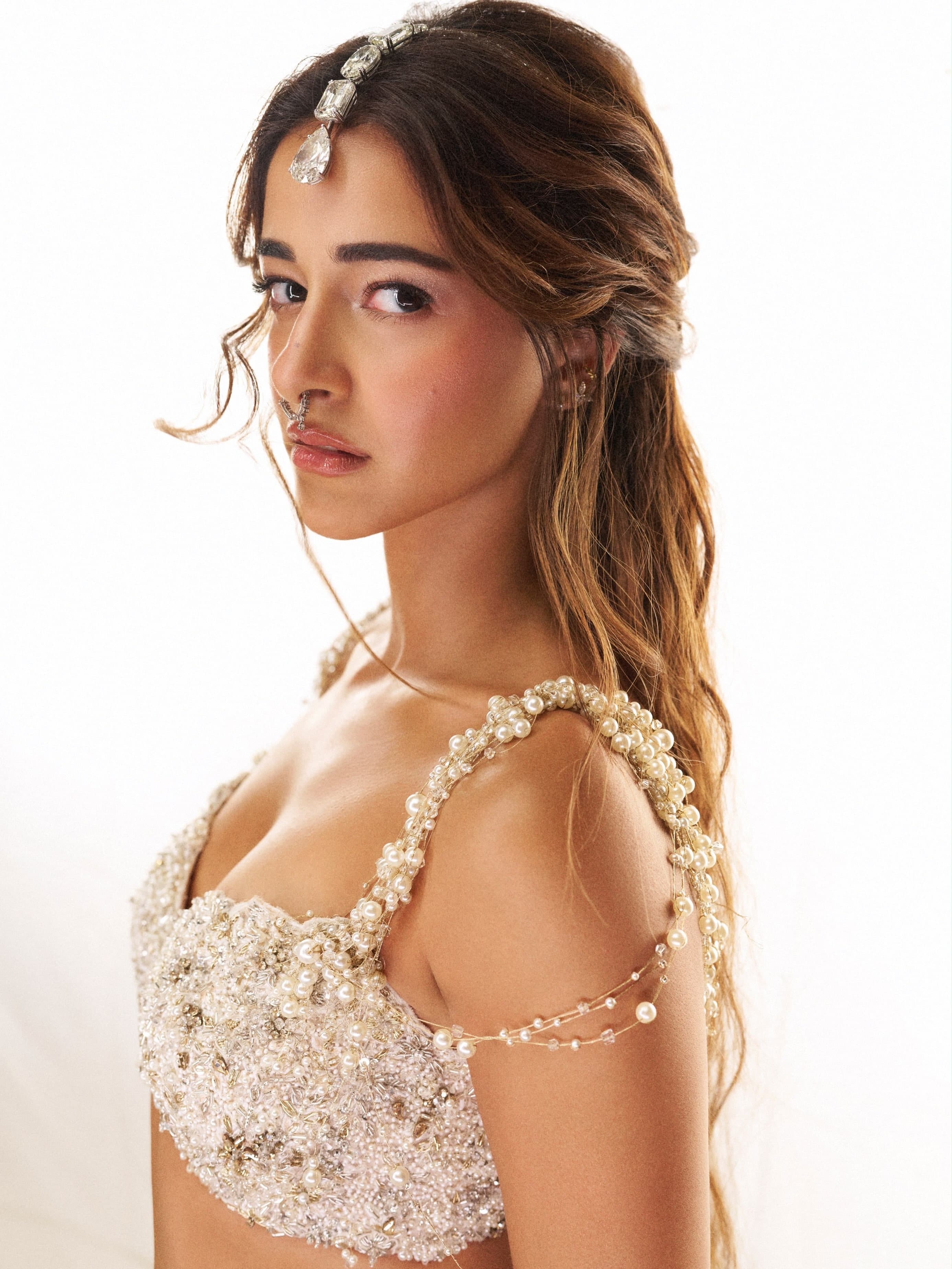 Dew, But Make It Couture: Ananya Panday in Gaurav Gupta’s White Camellia Bridal Lehenga